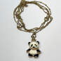 Designer Betsey Johnson Gold-Tone Cute Panda With Crown Pendant Necklace image number 3