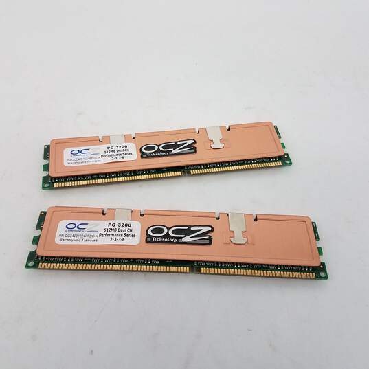 Set of 2 OCZ PC3200 512MB RAM image number 1