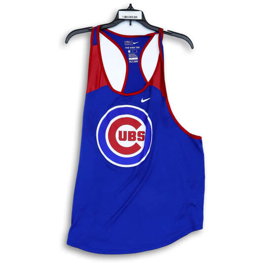 Buy the Womens Blue Red Chicago Cubs Wordmark Legend Pullover Tank