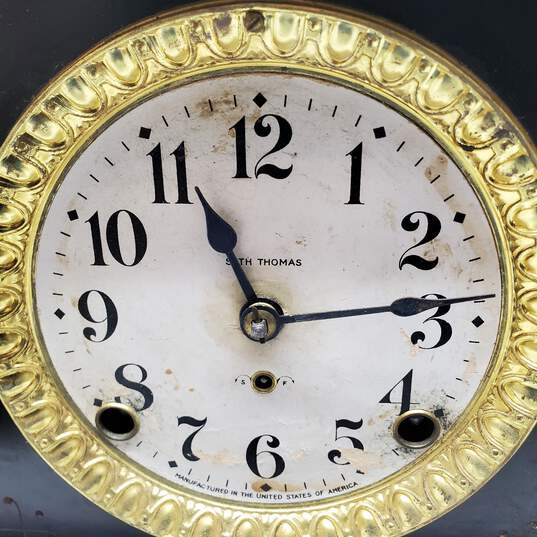 Vintage Seth Thomas Pillar Style Lion Knocker Mantle Clock for P/R image number 3