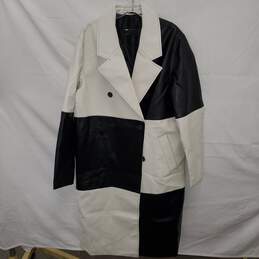 Asos Design Oversized Faux Leather Patchwork Button Up Jacket Size L