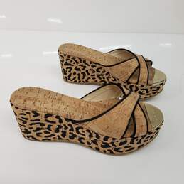 Jimmy Choo Tan Cork Leopard Patterned Platform Sandals Women's Size 6 alternative image