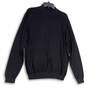 Mens Black Long Sleeve Mock Neck Ribbed Cuff Pullover Sweater Size Large image number 1