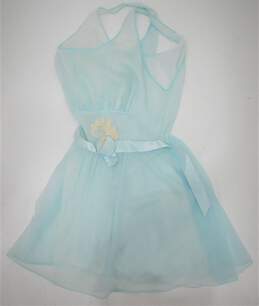 VTG Vanity Fair Women's Blue Chiffon Lace Detail Babydoll Nightgown Size 34