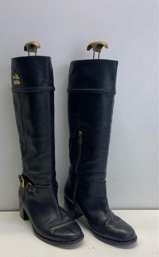 Coach Leather Tall Riding Boots Black 7.5 image number 3