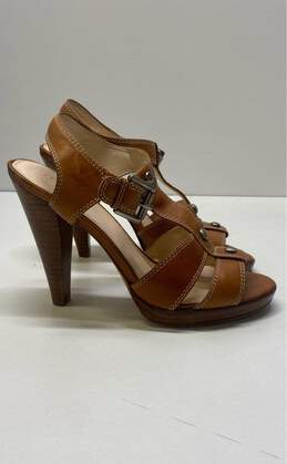 Coach Ginger Tan T-Strap Strappy Leather Sandals Women's Size 6.5B