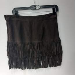 Stetson Women's Brown Suede Double Fringe Skirt Size 6