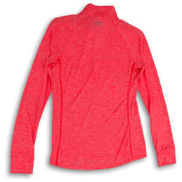 Mens Orange Mock Neck Long Sleeve 1/4 Zip Pullover Sweatshirt Size S alternative image