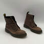 Womens Luana AW004 Brown Leather Round Toe Lace Up Combat Boot Size 6 image number 3
