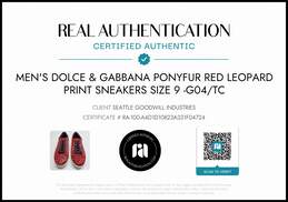 Dolce & Gabbana Men's Pony Fur Red Leopard Print Sneakers Size 9 w/COA alternative image