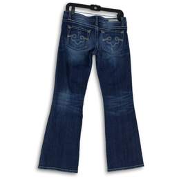 Express Womens Blue Denim Dark Wash Distressed Bootcut Leg Jeans Size 6s alternative image