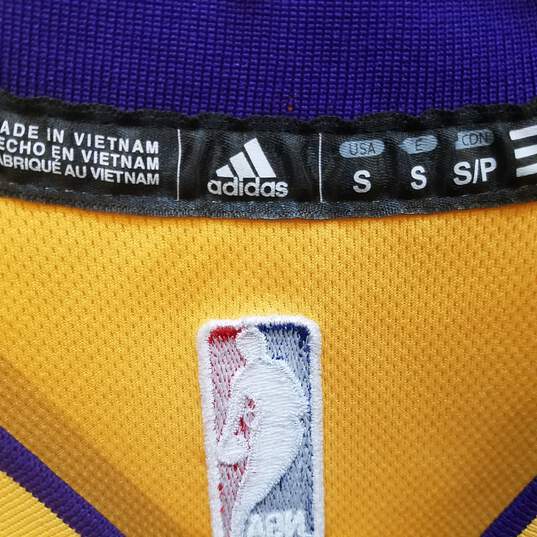 Adidas Mens Yellow Los Angeles Lakers Kyle Kuzma #0 NBA Jersey Size Small image number 3
