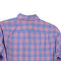 Mens Pink Blue Check Long Sleeve Collared Button Down Shirt Size Medium image number 4