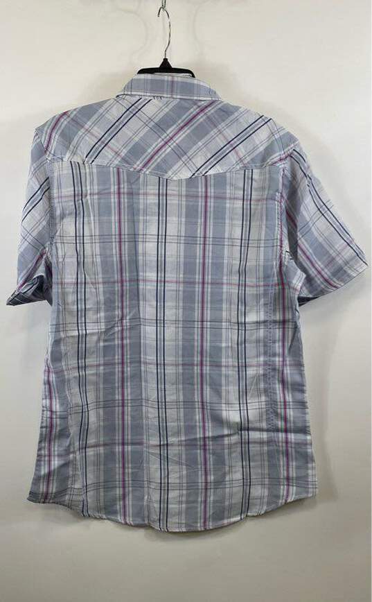 NWT BKE Mens Multicolor Plaid Athletic Fit Short Sleeve Button-Up Shirt Size M image number 3