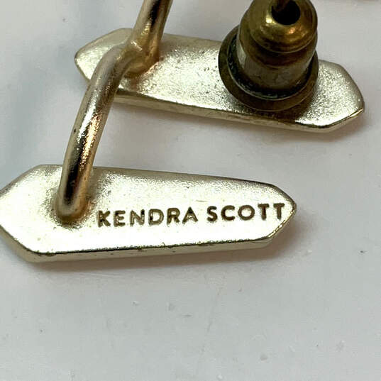Designer Kendra Scott Gold-Tone Push Back Fashionable Stud Earrings image number 4