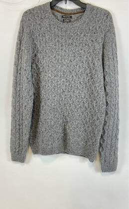 Massimo Dutti Womens Gray Cable Knit Long Sleeves Pullover Sweater Size Large