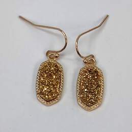Designer Kendra Scott Gold-Tone Glitter Fashionable Drop Earrings alternative image