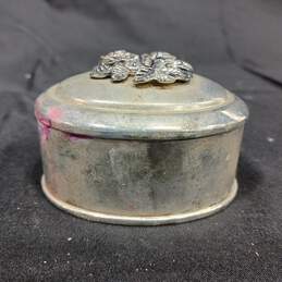 Vintage Rose Design Silver Keepsake Box