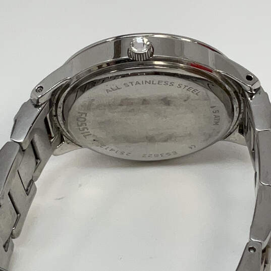 Designer Fossil ES-3622 Two-Tone Rhinestone Round Dial Analog Wristwatch image number 4