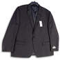 NWT Mens Black Pinstripe Long Sleeve Notch Lapel Two Button Blazer Size 52R image number 1