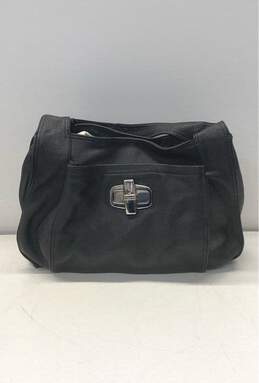 B. Makowsky Black Leather Hobo Satchel Bag