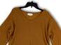 Womens Brown V-Neck Tight-Knit Long Sleeve Pullover Sweater Size Medium image number 3