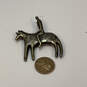 Designer Laurel Burch Gold-Tone Horse Riding Engraved Classic Brooch Pin image number 3