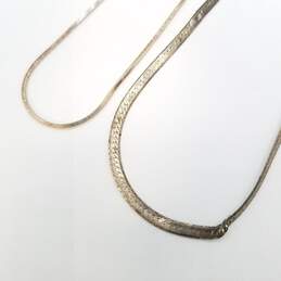 Sterling Silver 15in & 19in Chain Necklace Bundle 2pcs Damage17.5g