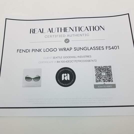 AUTHENTICATED Fendi Pink Logo Wrap Sunglasses image number 6