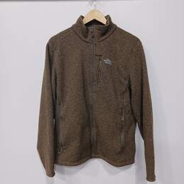 The North Face Men's Brown Knit Full Zip Jacket Size M