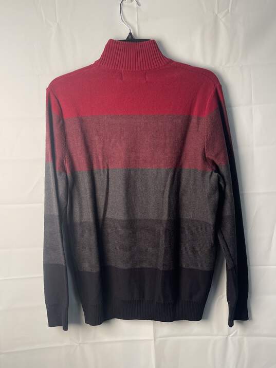 INC Women Cotton Red Gray Black Zip Up Sweater Size M image number 2