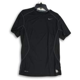 Nike Mens Black Pro Combat Mock Neck Short Sleeve Pullover T-Shirt Size Medium
