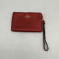Womens Jamie Red Leather Various Card Slots Zipper Wristlet Wallet image number 1