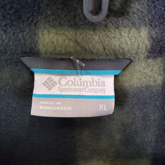 Columbia Men Green Plaid Fleece Jacket XL image number 3