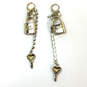 Designer Betsey Johnson Gold-Tone Rhinestone Leverback Dangle Earrings image number 3