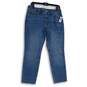 NWT Womens Blue Denim Medium Wash 5-Pocket Design Straight Leg Jeans Size 12P image number 1