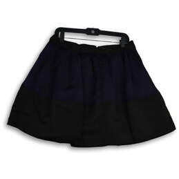 Womens Black Navy Blue High Waist Back Zip Short Mini Skirt Size 12 alternative image
