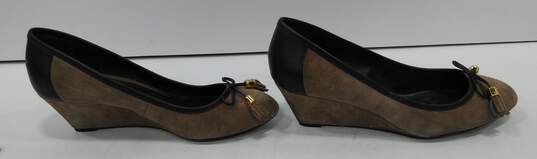 Lauren Ralph Lauren Women's Brown Surde Wedge Heel Slip On Shoes Size 11B image number 9