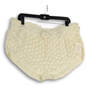 NWT Womens White Flat Front Crochet Drawstring Hot Pants Shorts Size Large image number 1