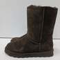 Womens Brown Suede Round Toe Mid Calf Pull On Flat Winter Boots Size 9 image number 2