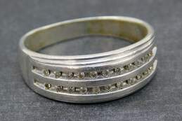 Men's Sterling Silver 0.25 CTTW Diamond Band Ring 8.6g