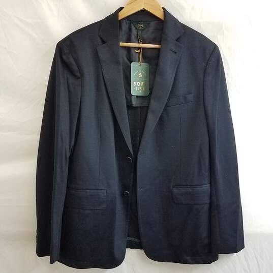 SOFT CLOTH Textured Jersey Knit Sport Coat In Navy Size 42R image number 1