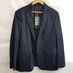 SOFT CLOTH Textured Jersey Knit Sport Coat In Navy Size 42R