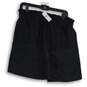 NWT Womens Black Elastic Waist Flat Front Utility Shorts Size Medium image number 1