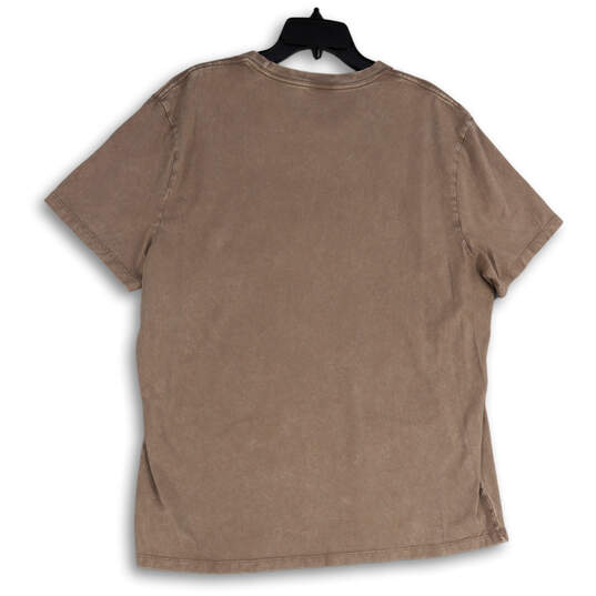 Womens Brown Round Neck Short Sleeve Stretch Pullover T-Shirt Size XXL image number 2