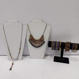 Bundle of Blue And Brown Assorted Fashion Costume Jewelry