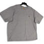 Mens Gray Short Sleeve Round Neck Pocket Pullover T-Shirt Size 3XL image number 3