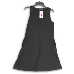 NWT Zesica Womens Black Round Neck Sleeveless A-Line Dress Size Small
