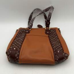 Jose Hess Womens Brown Leather Inner Zipper Pockets Top Handle Handbag alternative image