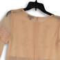 Womens Beige Long Sleeve Round Neck Back Zip Fit & Flare Dress Size 6 image number 4